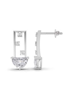 Sparkles - Lab Grown Diamond 1.61Ct Rectangle Shape Earrings 14K White Gold