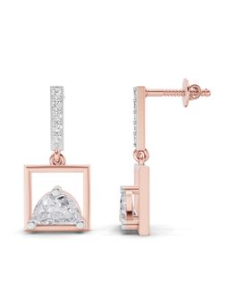 Sparkles - Lab Grown Diamond 0.94Ct Trillion Cut Halfmoon Earrings 14K Rose Gold