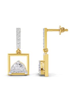 Sparkles - Lab Grown Diamond 1.09Ct Interlocking Circle Drop Earrings 14K Yellow Gold