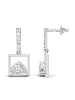 Sparkles - Lab Grown Diamond 0.94Ct Floating Dangles Earrings 14K White Gold