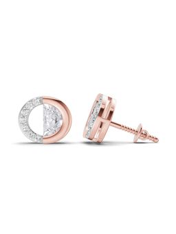 Sparkles - Lab Grown Diamond 0.86Ct Half Glow Stud Earrings 14K Rose Gold