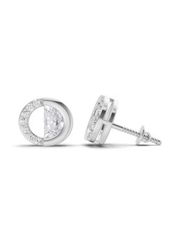 Sparkles - Lab Grown Diamond 0.96Ct Half Glow Stud Earrings 14K White Gold