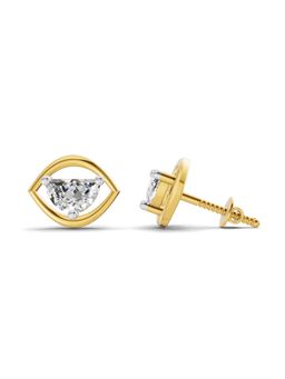 Sparkles - Lab Grown Diamond 1.18Ct Evil Eye Earrings Stud 14K Yellow Gold