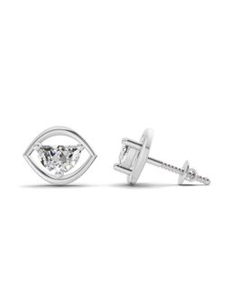 Sparkles - Lab Grown Diamond 1.18Ct Evil Eye Earrings Stud 14K White Gold