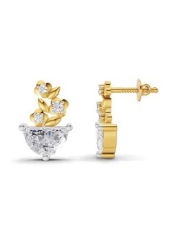 Sparkles - Lab Grown Diamond 1.8Ct Igi Certified Diamond 3 Stone Stud Earrings 14K Yellow Gold