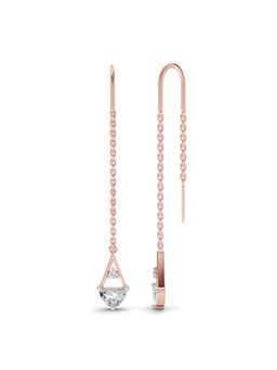 Sparkles - Lab Grown Diamond 0.85Ct Threader Earrings 14K Rose Gold