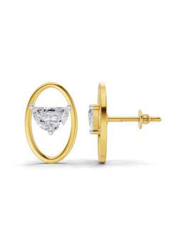 Sparkles - Lab Grown Diamond 0.67Ct Floral Trapeze Diamond Earrings 14K Yellow Gold