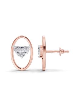 Sparkles - Lab Grown Diamond 0.67Ct Floral Trapeze Diamond Earrings 14K Rose Gold