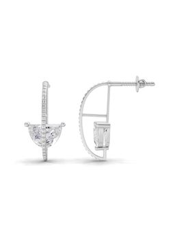 Sparkles - Lab Grown Diamond 1.02Ct Half-Moon Earrings 14K White Gold