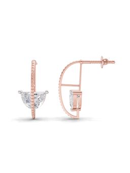 Sparkles - Lab Grown Diamond 0.88Ct Half-Moon Arc Earrings 14K Rose Gold