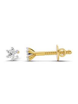 Sparkles - Lab Grown Diamond 0.09Ct Single Round Diamond Stud Earrings 14K Yellow Gold