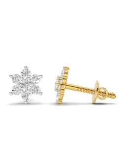 Sparkles - Lab Grown Diamond 0.22Ct Snowflake Diamond Stud Earrings 14K Yellow Gold