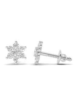 Sparkles - Lab Grown Diamond 0.22Ct Snowflake Diamond Stud Earrings 14K White Gold