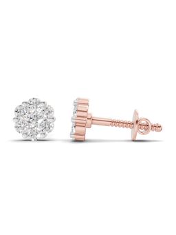 Sparkles - Lab Grown Diamond 0.17Ct Magnolia Floral Diamond Stud Earrings 14K Rose Gold