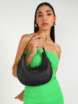 KLEIO - Vegan Leather Half Moon Shoulder Handbag for Women