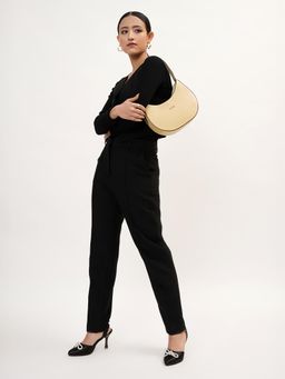 KLEIO - Faux Leather Solid Color Short Strap Shoulder Handbag for Women HO9044KL-RERED-Beige