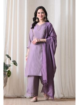 Sia - Ab Pehnegi Duniya - Purple Embroidered Kurta with Palazzo and Dupatta