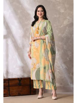 Sia - Ab Pehnegi Duniya - Green Floral Embroidered Regular Kurta with Pant and Dupatta