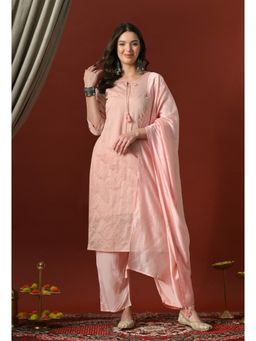 Sia - Ab Pehnegi Duniya - Peach Embroidered Regular Cotton Kurta with Pant and Dupatta