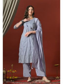 Sia - Ab Pehnegi Duniya - Purple Embroidered Cotton Kurta with Pant and Dupatta