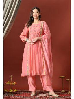 Sia - Ab Pehnegi Duniya - Pink Embroidered Regular Cotton Kurta with Pant and Dupatta