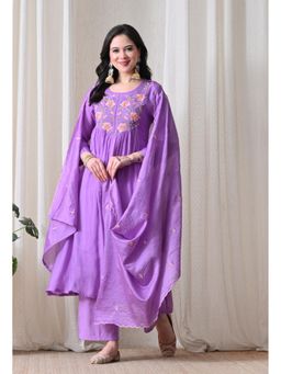 Sia - Ab Pehnegi Duniya - Purple Embroidered Empire Kurta with Pant and Dupatta