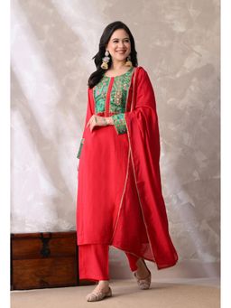 Sia - Ab Pehnegi Duniya - Pink Embroidered Regular Gotta Patti Kurta with Pant and Dupatta
