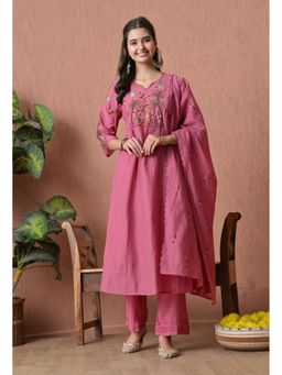 Sia - Ab Pehnegi Duniya - Pink Embroidered Regular Kurta with Pant and Dupatta