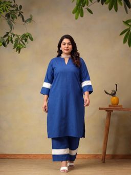 Bani Women - Blue Women Plus Size Kurta with Pant