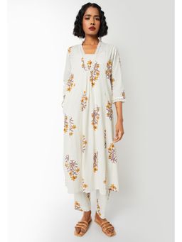 max - White Cotton Floral Print Kurta and Pant