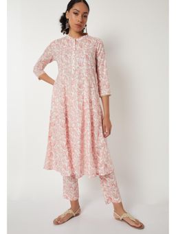 max - White Cotton Slub Paisley Kurta and Pant
