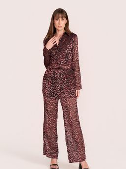 How When Wear - The Dark Side Animal Velvet Brown Pant