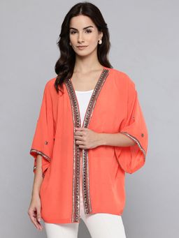 Scoup - Orange Party Embellished Shrug