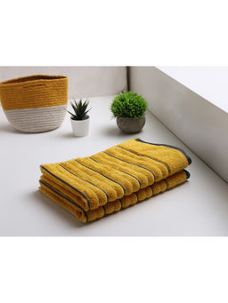 SPACES - Pure Cotton Hand Towel Ribbed Texture High Absorbency High Loft Na(Solid 40Cmx60Cm)