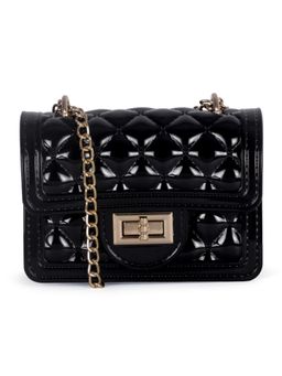 London Rag - Black Quilted Sling Bag