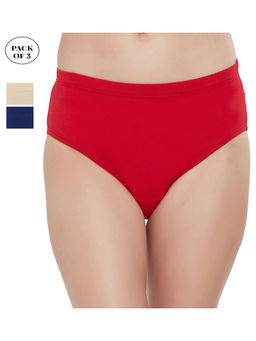 SOIE - High Rise Full Coverage Solid Colour Cotton Stretch Hipster Panty