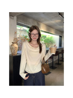 PARTIQ - Yellow Gentle Wind Bow Tie Long Sleeve T-Shirt