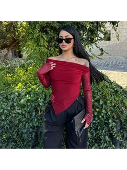 PARTIQ - Women Off-Shoulder Extended Sleeves Top