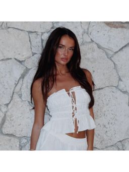 PARTIQ - Strapless/Tube Solid Crop Top