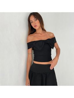 PARTIQ - Shoulder Straps Solid Crop Top