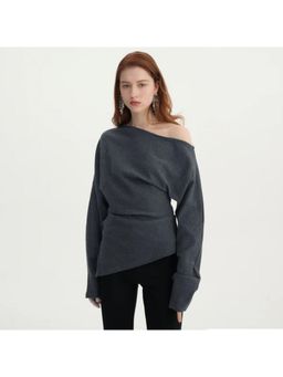 PARTIQ - Grey Solid One Shoulder Top