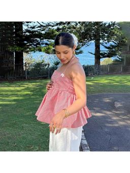 PARTIQ - Halter Neck Checks Top