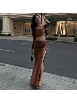 PARTIQ - One Shoulder Solid Crop Top