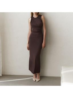 PARTIQ - Womens Solid Harland High Neck Maxi Dress