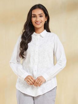 Fabindia - White Cotton Chikankari Shirt