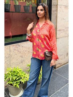 Ishnya - Desi Orange Lotus Shirt