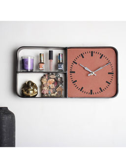 De Maison Decor - Timekeeper Shelves Wall Clock In Terracotta