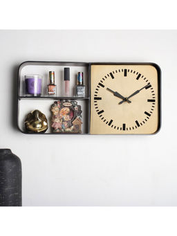 De Maison Decor - Timekeeper Shelves Wall Clock In Gold