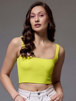 KASSUALLY - Women Green Solid Crop Top