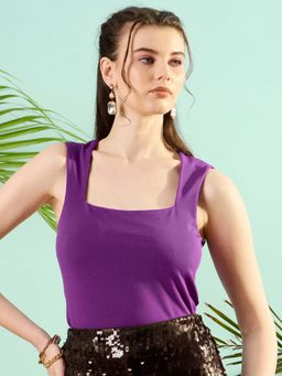 KASSUALLY - Women Purple Solid Top